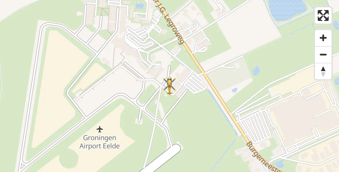 Vluchtroute Traumahelikopter Groningen Airport Eelde - Groningen Airport Eelde, 13 april 2026, 01:45