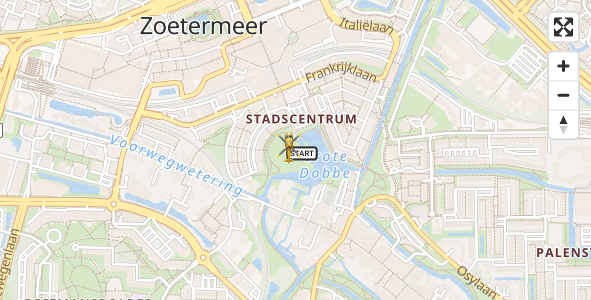 Vluchtroute Traumahelikopter van Zoetermeer naar Zoetermeer