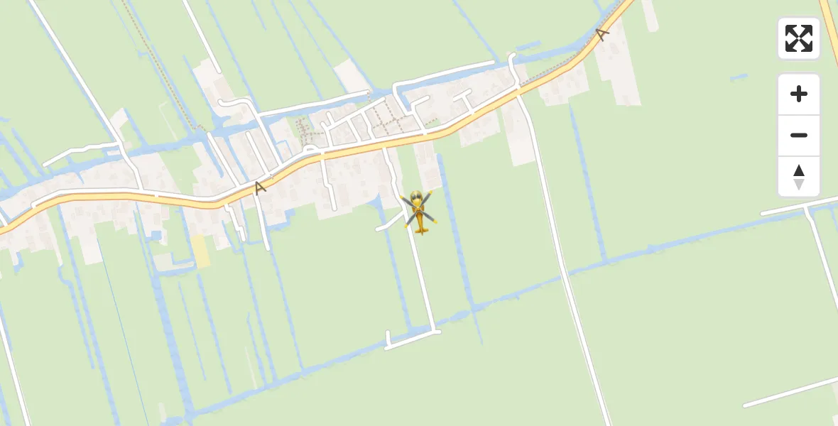 Vluchtroute Traumahelikopter van Ottoland naar Ottoland