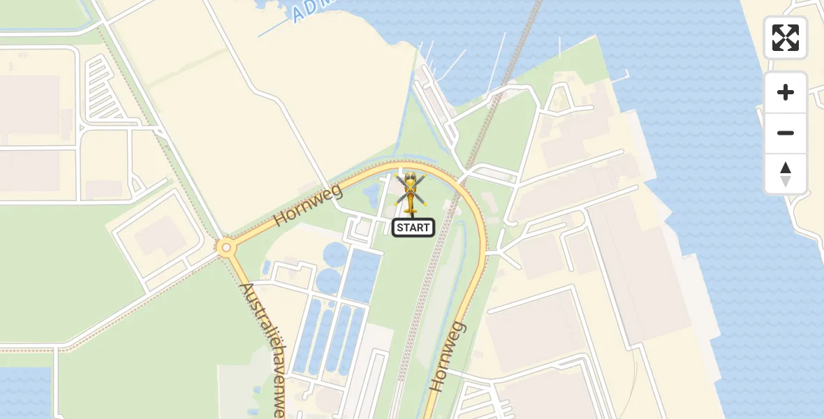 Vluchtroute Traumahelikopter Amsterdam Heliport - Amsterdam Heliport, 13 april 2026, 12:35
