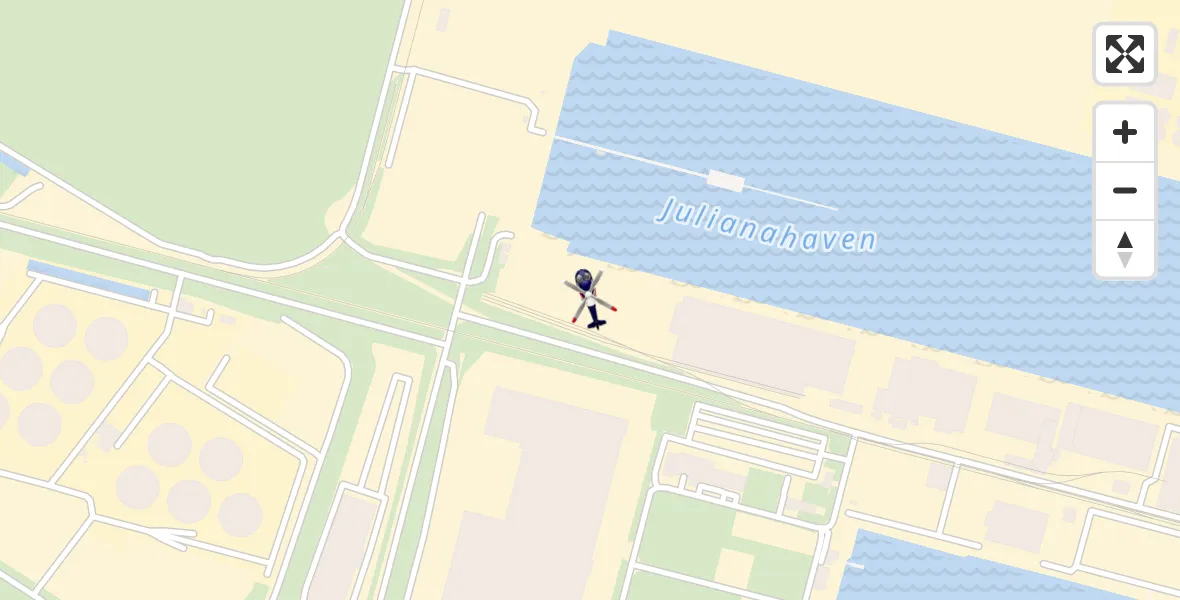 Vluchtroute Politiehelikopter van Noordzee naar Noordzee