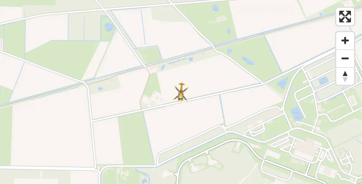 Vluchtroute Traumahelikopter van Vliegbasis Volkel naar Vliegbasis Volkel