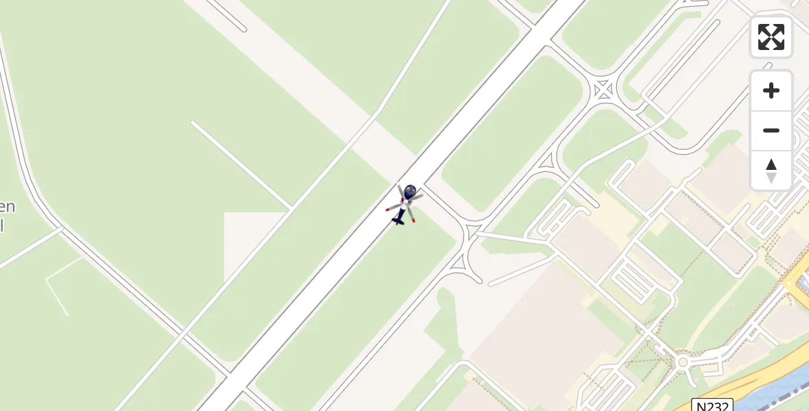 Vluchtroute Politiehelikopter van Amsterdam Vliegveld Schiphol naar Amsterdam Vliegveld Schiphol