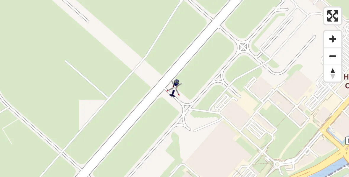 Vluchtroute Politiehelikopter van Amsterdam Vliegveld Schiphol naar Amsterdam Vliegveld Schiphol