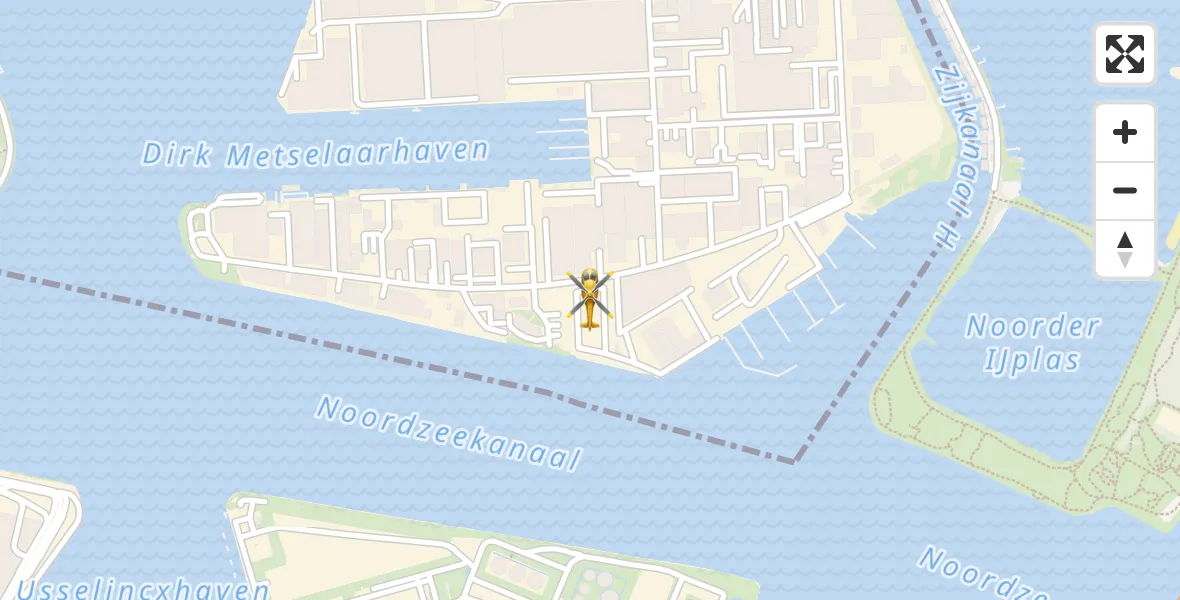 Vluchtroute Traumahelikopter van Zaandam naar Zaandam