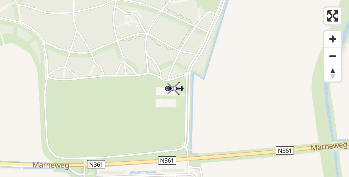 Vluchtroute Politiehelikopter van Lauwersoog naar Lauwersoog