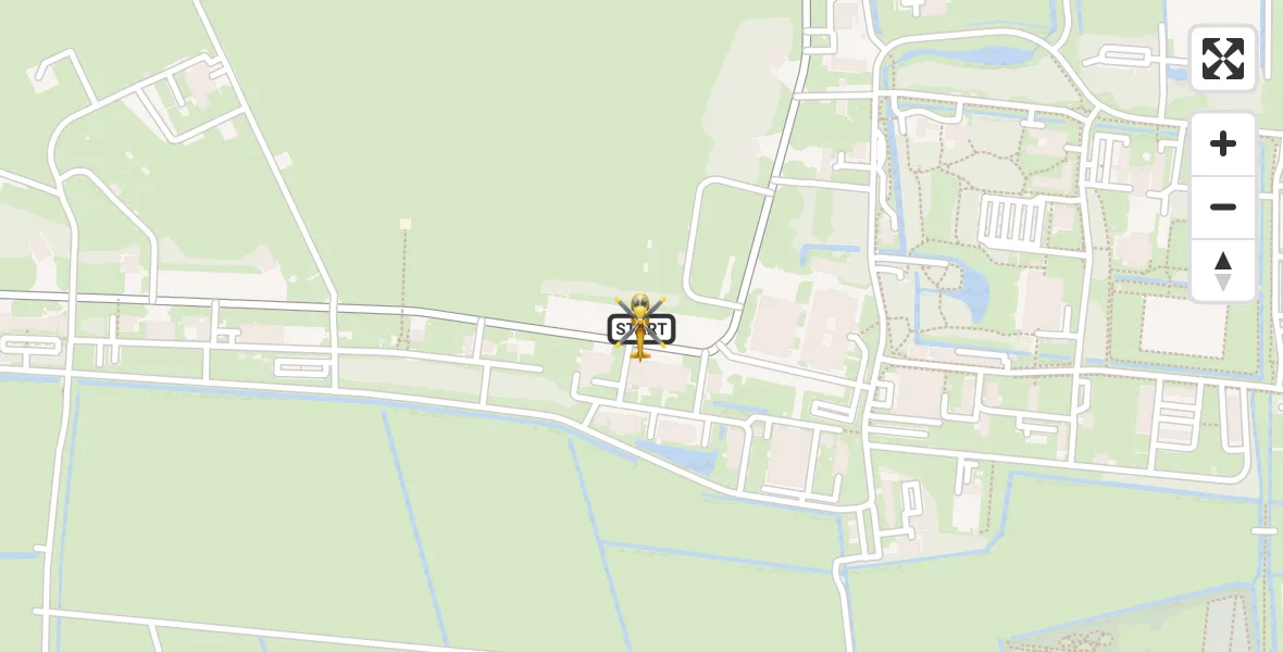 Vluchtroute Ambulancehelikopter van Vliegbasis Leeuwarden naar Vliegbasis Leeuwarden