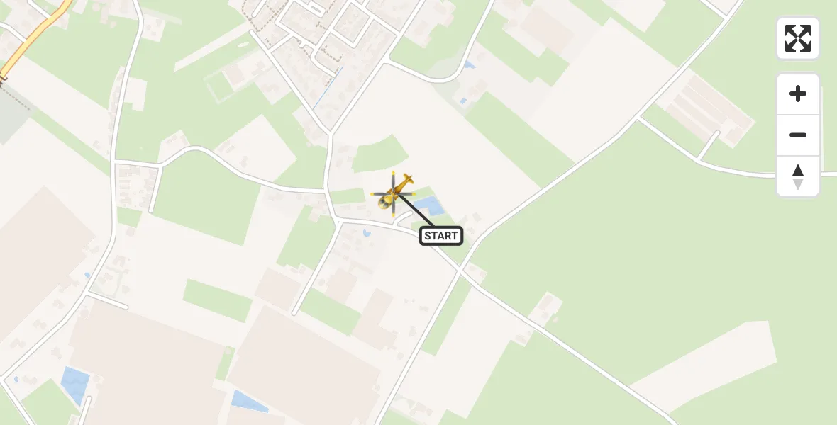 Vluchtroute Traumahelikopter van Bruchem naar Bruchem