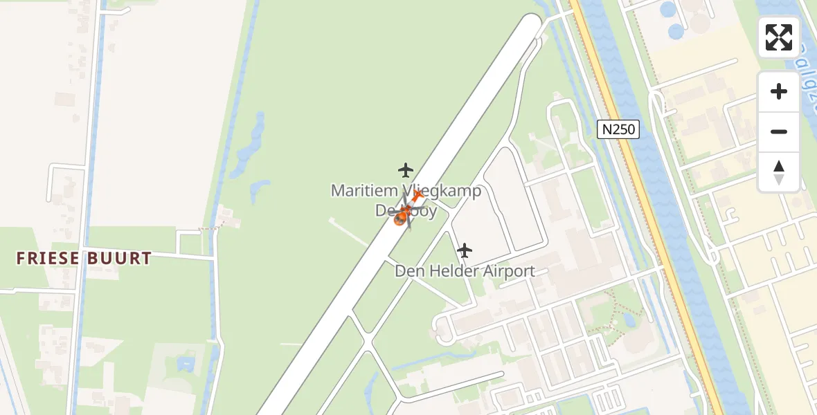 Vluchtroute Kustwachthelikopter van Militair vliegveld De Kooy / Den Helder Airport naar Militair vliegveld De Kooy / Den Helder Airport