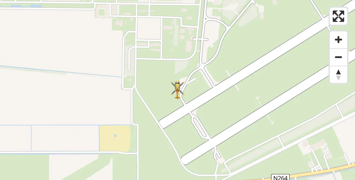 Vluchtroute Traumahelikopter van Vliegbasis Volkel naar Vliegbasis Volkel