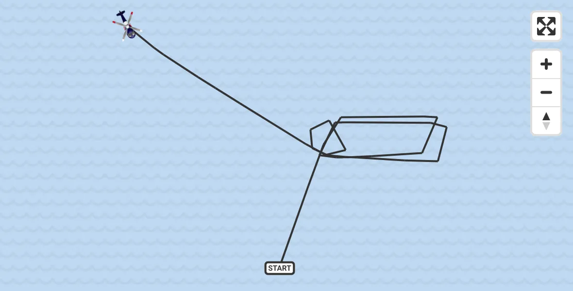 Vluchtroute Politiehelikopter van Noordzee naar Noordzee