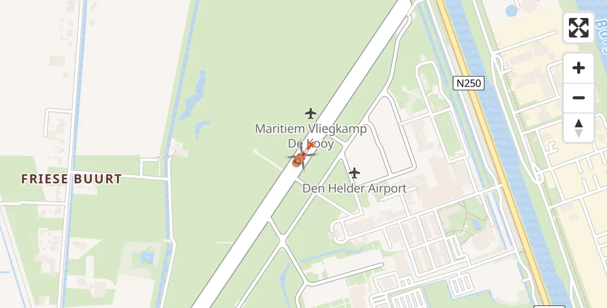 Vluchtroute Kustwachthelikopter van Militair vliegveld De Kooy / Den Helder Airport naar Militair vliegveld De Kooy / Den Helder Airport