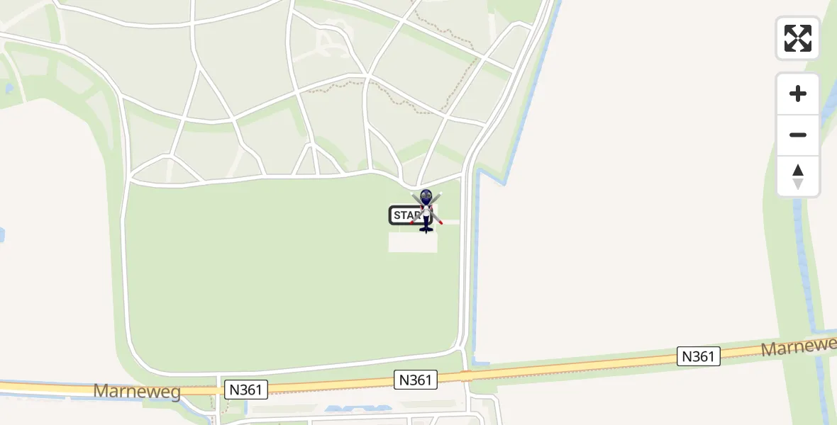 Vluchtroute Politiehelikopter van Lauwersoog naar Lauwersoog