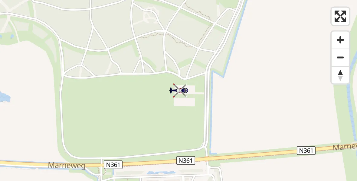 Vluchtroute Politiehelikopter van Lauwersoog naar Lauwersoog