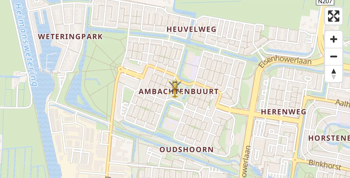 Vluchtroute Traumahelikopter van Alphen aan den Rijn naar Alphen aan den Rijn