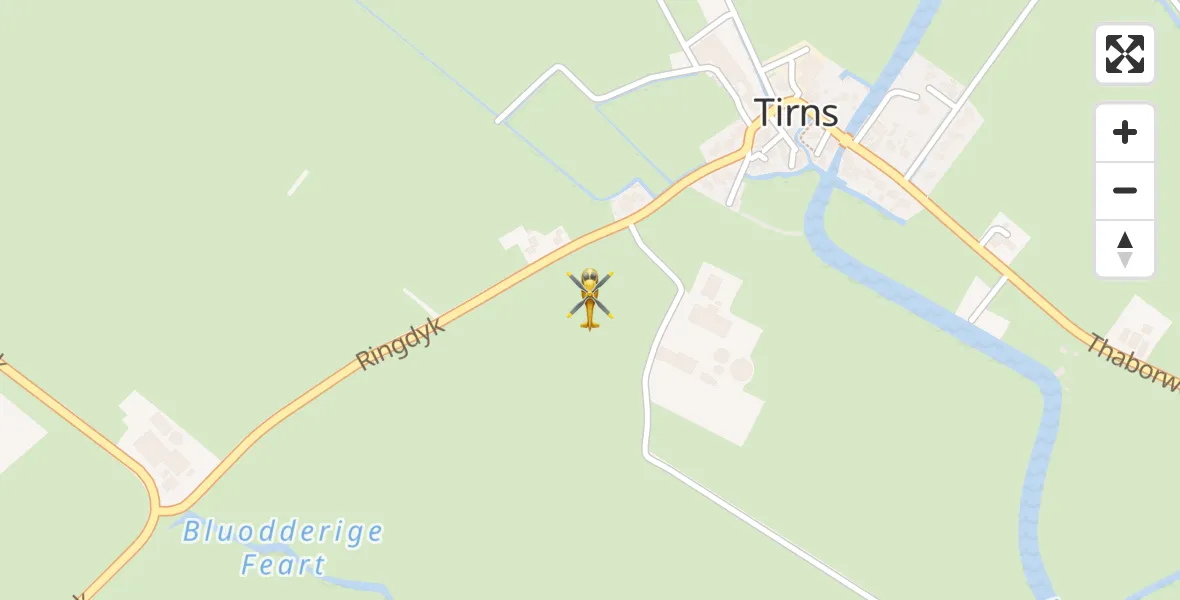 Vluchtroute Ambulancehelikopter van Tirns naar Tirns