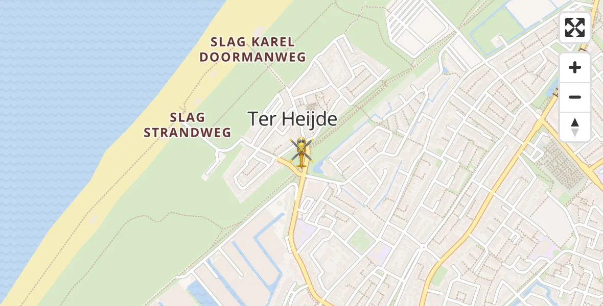 Vluchtroute Traumahelikopter van Ter Heijde naar Ter Heijde