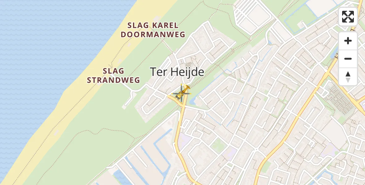 Vluchtroute Traumahelikopter van Ter Heijde naar Ter Heijde