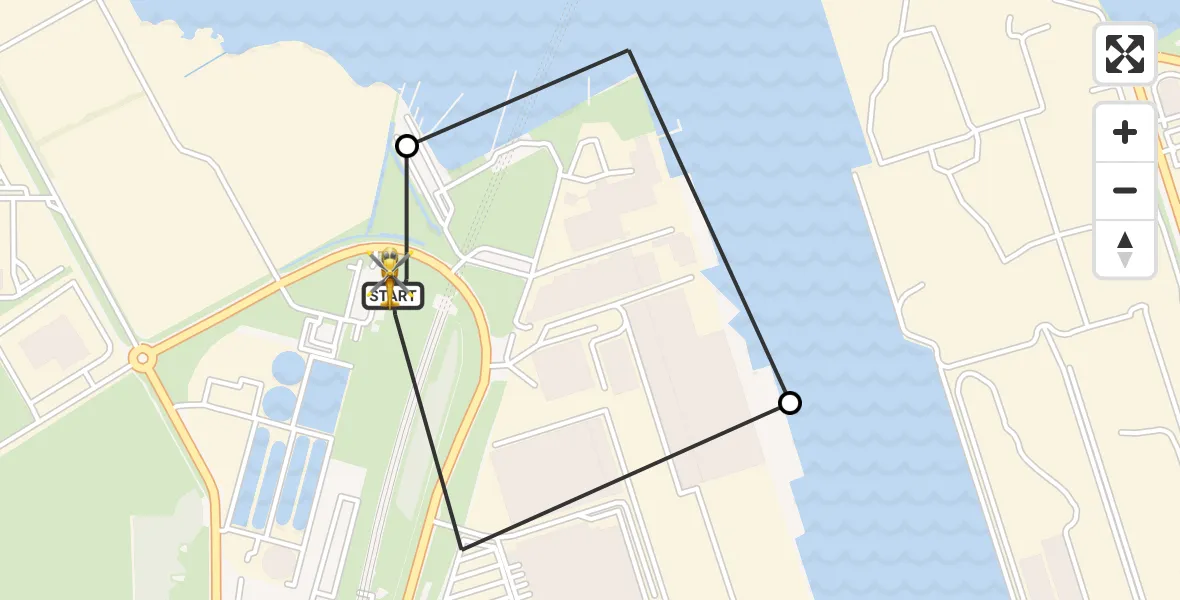 Vluchtroute Traumahelikopter van Amsterdam Heliport naar Amsterdam Heliport