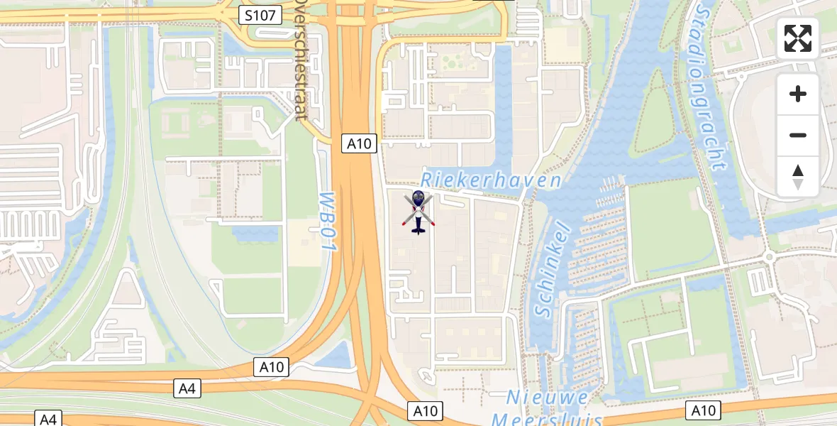 Vluchtroute Politiehelikopter van Amsterdam naar Amsterdam