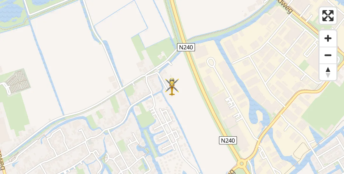 Vluchtroute Traumahelikopter van Medemblik naar Medemblik