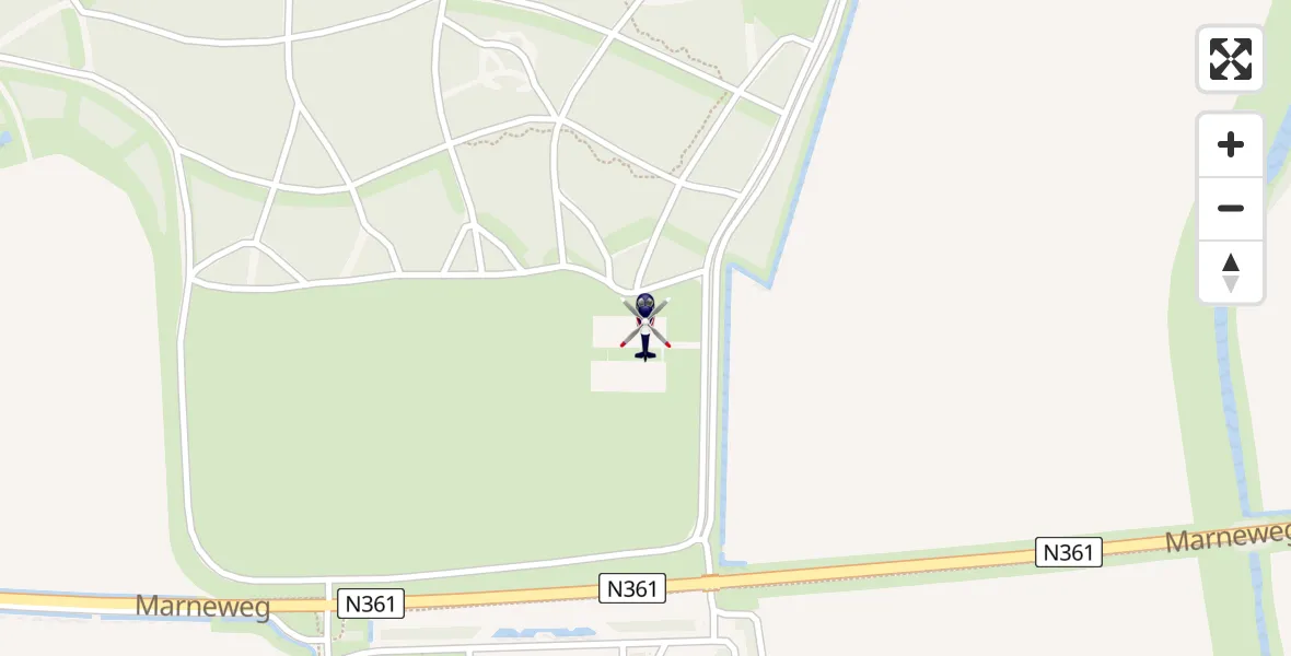 Vluchtroute Politiehelikopter van Lauwersoog naar Lauwersoog