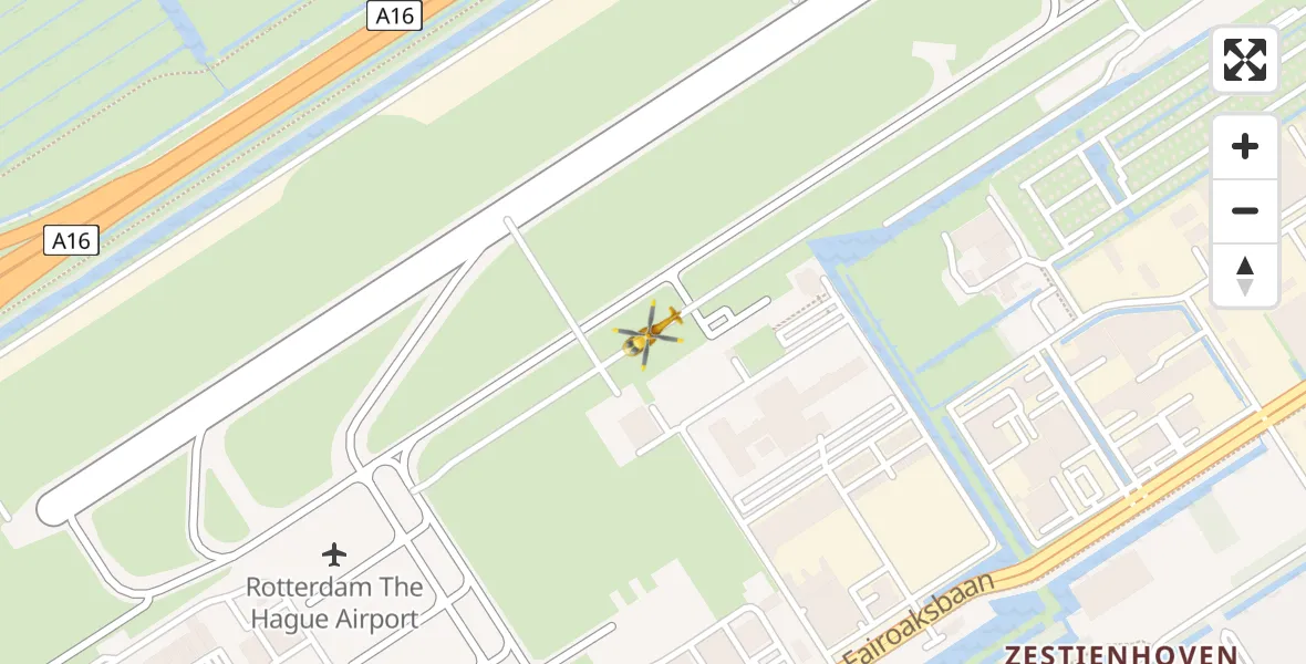 Vluchtroute Traumahelikopter Rotterdam The Hague Airport - Rotterdam The Hague Airport, 16 april 2026, 06:19