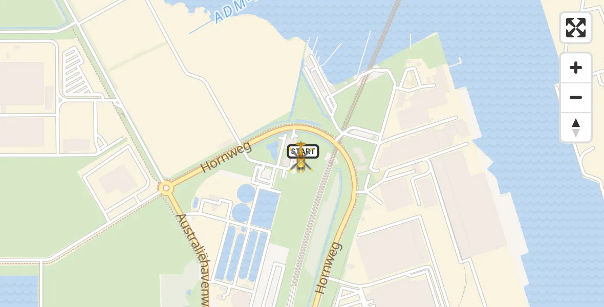 Vluchtroute Traumahelikopter Amsterdam Heliport - Amsterdam Heliport, 16 april 2026, 06:59