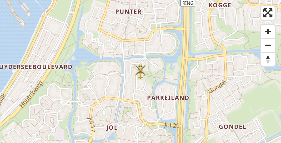 Vluchtroute Traumahelikopter van Lelystad naar Lelystad