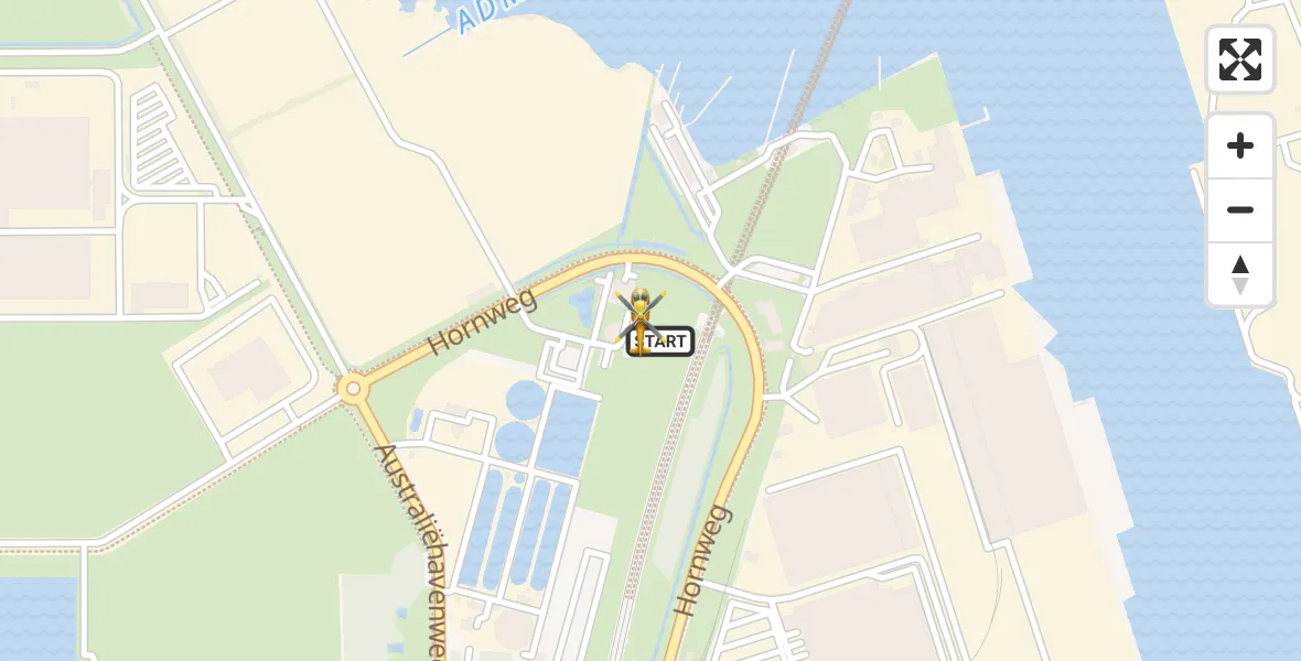 Vluchtroute Traumahelikopter Amsterdam Heliport - Amsterdam Heliport, 16 april 2026, 08:12