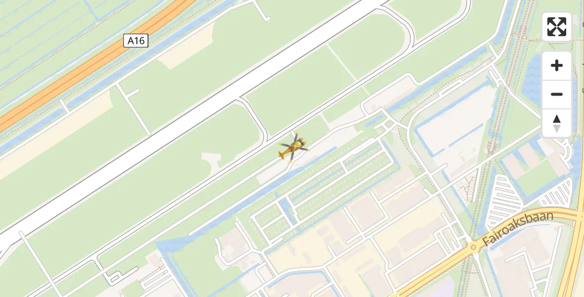 Vluchtroute Traumahelikopter van Rotterdam The Hague Airport naar Rotterdam The Hague Airport