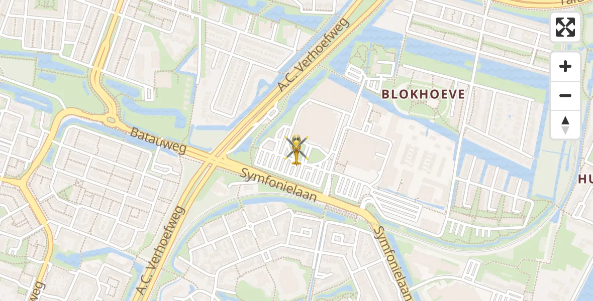 Vluchtroute Traumahelikopter van Nieuwegein naar Nieuwegein