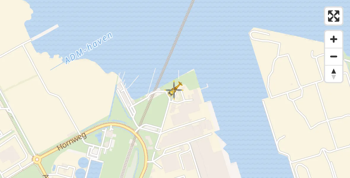 Vluchtroute Traumahelikopter Amsterdam Heliport - Amsterdam Heliport, 16 april 2026, 19:00