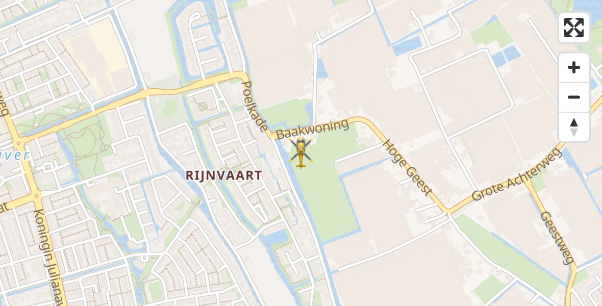 Vluchtroute Traumahelikopter van Naaldwijk naar Naaldwijk