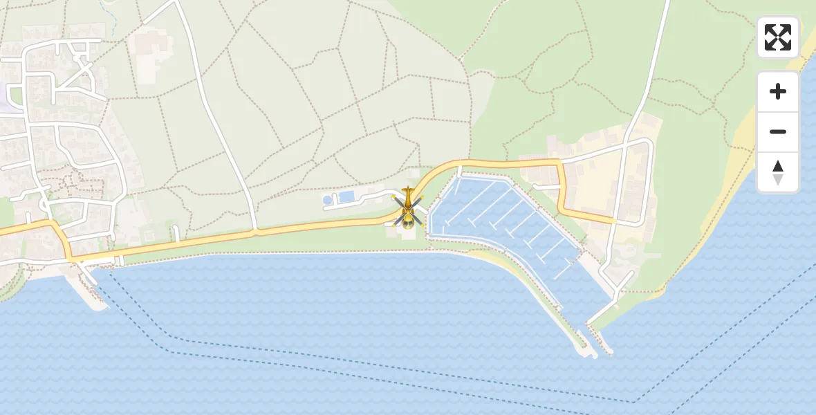 Vluchtroute Ambulancehelikopter van Vlieland Heliport naar Vlieland Heliport