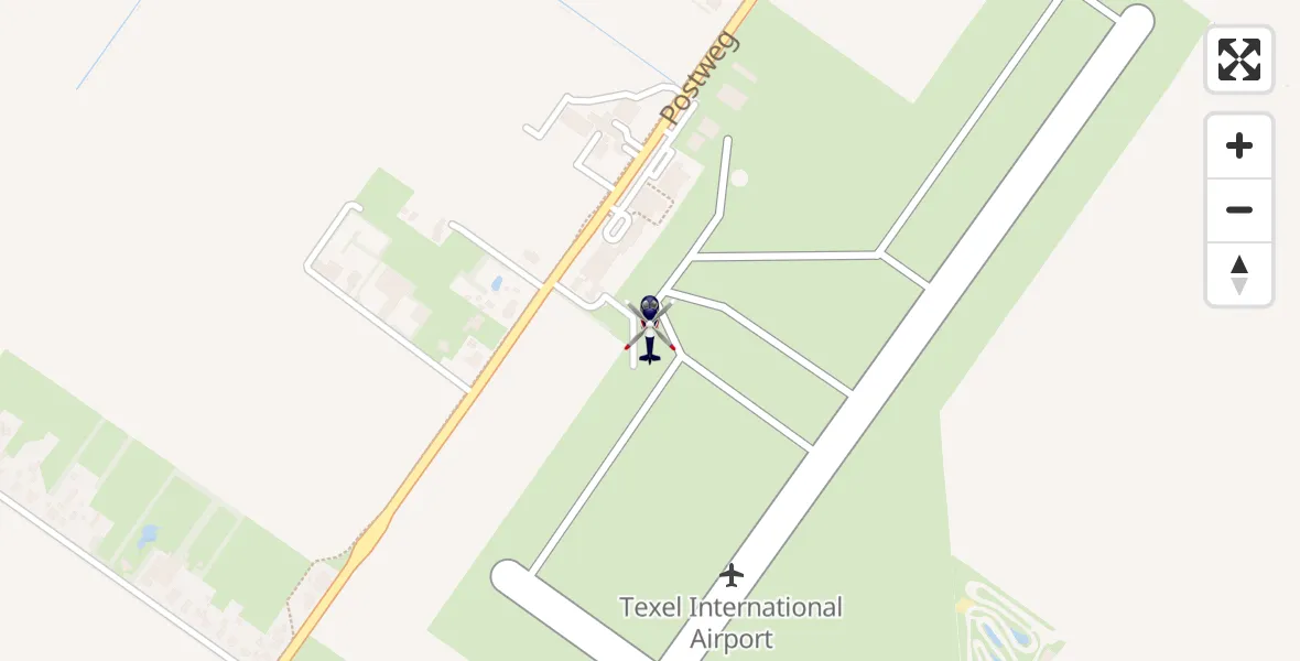 Vluchtroute Politiehelikopter van Texel International Airport naar Texel International Airport