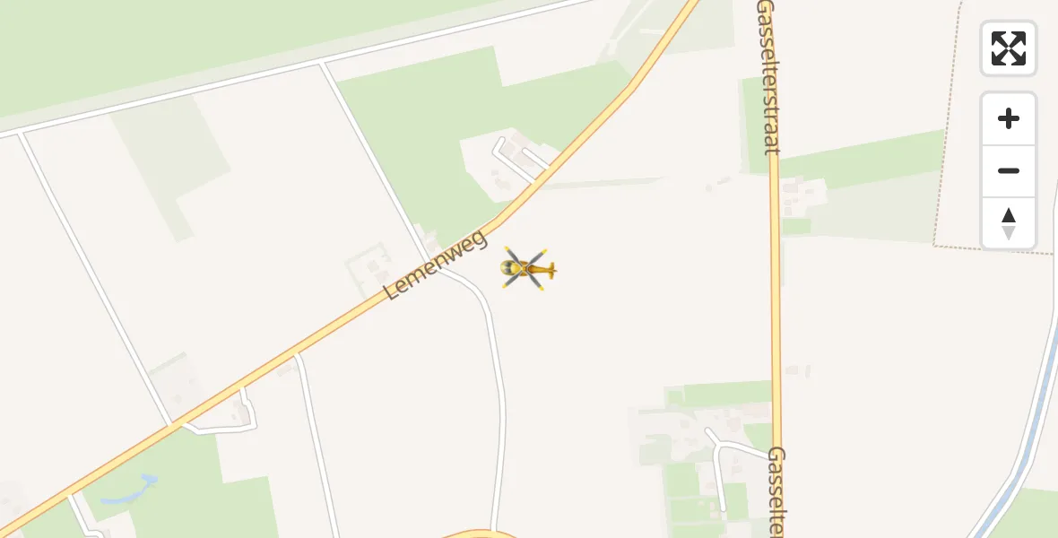 Vluchtroute Traumahelikopter van Drouwen naar Drouwen