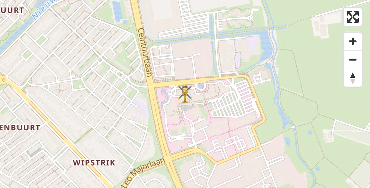 Vluchtroute Traumahelikopter van Isala Hospital Zwolle Heliport naar Isala Hospital Zwolle Heliport