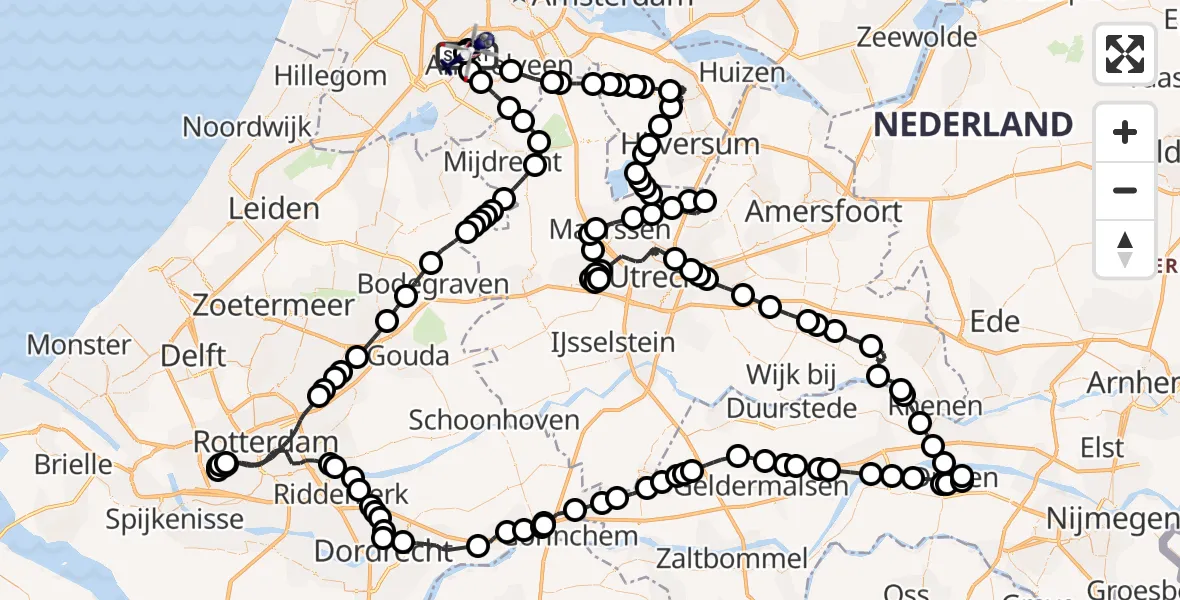 Vluchtroute Politiehelikopter Amsterdam Vliegveld Schiphol - Amsterdam Vliegveld Schiphol, 18 april 2026, 08:45
