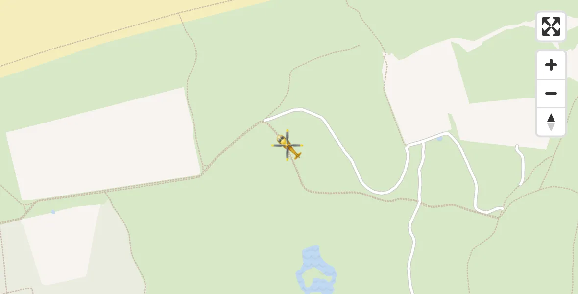 Vluchtroute Ambulancehelikopter van Oosterend naar Oosterend