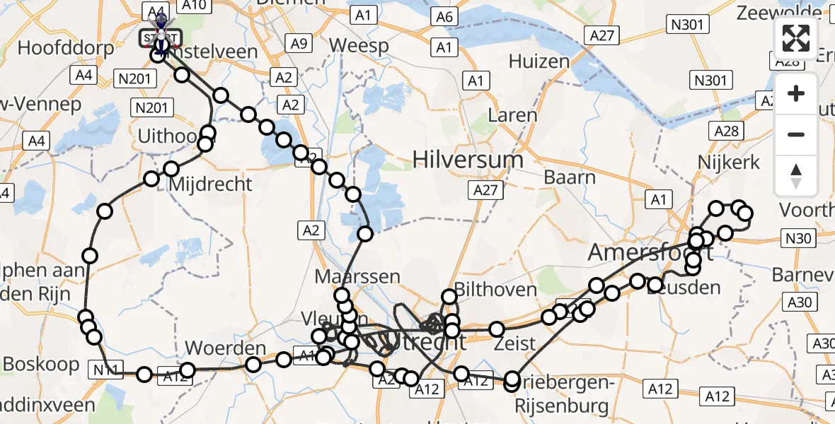 Vluchtroute Politiehelikopter Amsterdam Vliegveld Schiphol - Amsterdam Vliegveld Schiphol, 18 april 2026, 14:48