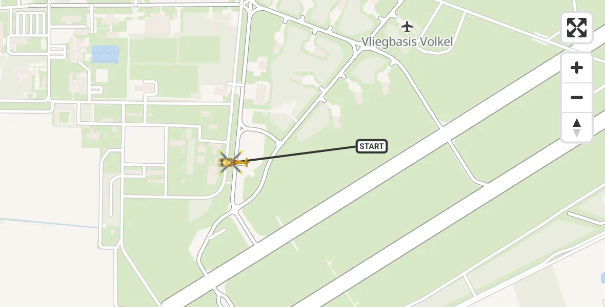 Vluchtroute Traumahelikopter Vliegbasis Volkel - Vliegbasis Volkel, 19 april 2026, 09:57