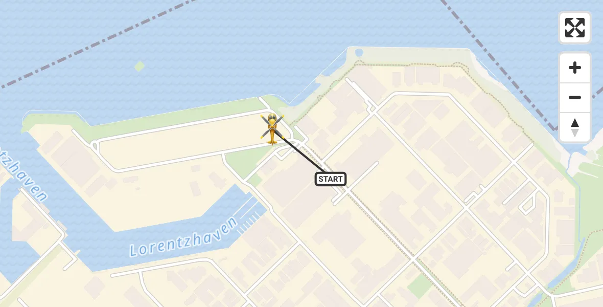 Vluchtroute Traumahelikopter van Harderwijk naar Harderwijk