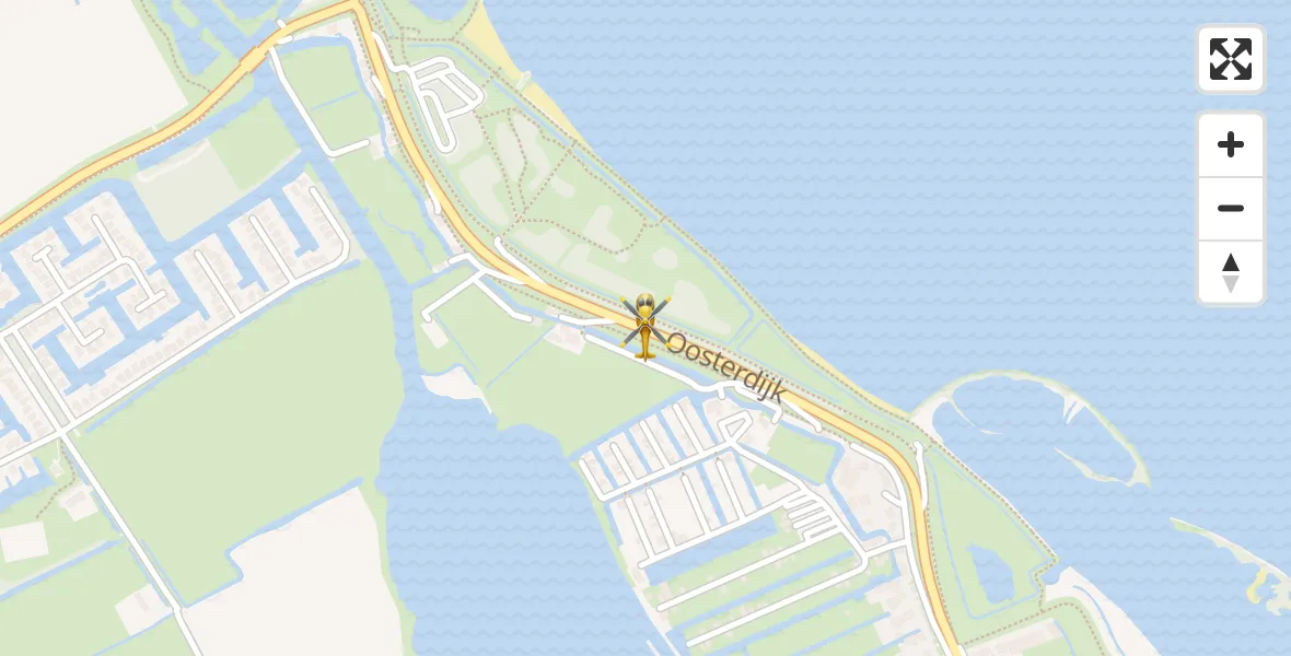 Vluchtroute Traumahelikopter van Wervershoof naar Wervershoof