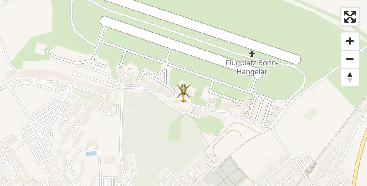 Vluchtroute Ambulancehelikopter Bonn-Hangelar Flugplatz - Bonn-Hangelar Flugplatz, 20 april 2026, 12:05