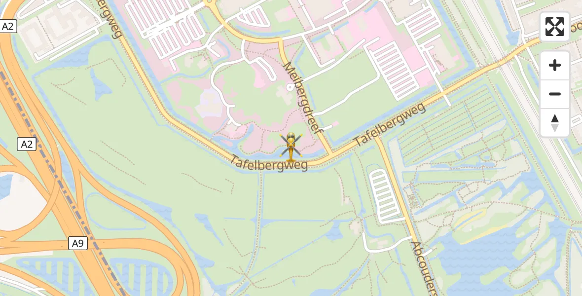 Vluchtroute Traumahelikopter van Amsterdam UMC Helipad naar Amsterdam UMC Helipad