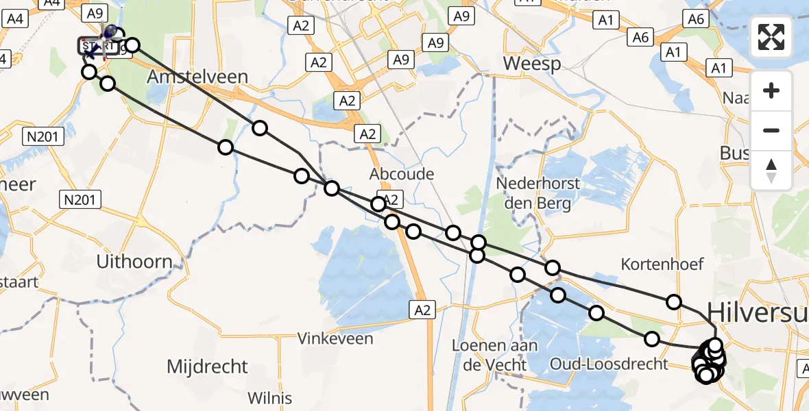 Vluchtroute Politiehelikopter Amsterdam Vliegveld Schiphol - Amsterdam Vliegveld Schiphol, 21 april 2026, 18:21
