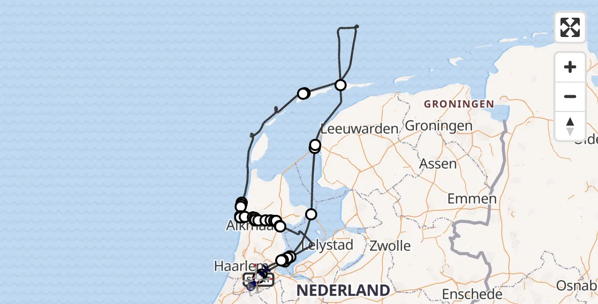 Vluchtroute Politiehelikopter Amsterdam Vliegveld Schiphol - Amsterdam Vliegveld Schiphol, 23 april 2026, 13:28