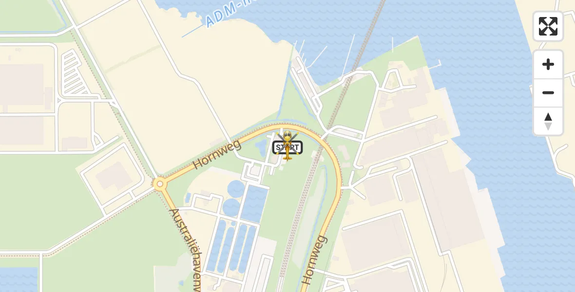 Vluchtroute Traumahelikopter van Amsterdam Heliport naar Amsterdam Heliport