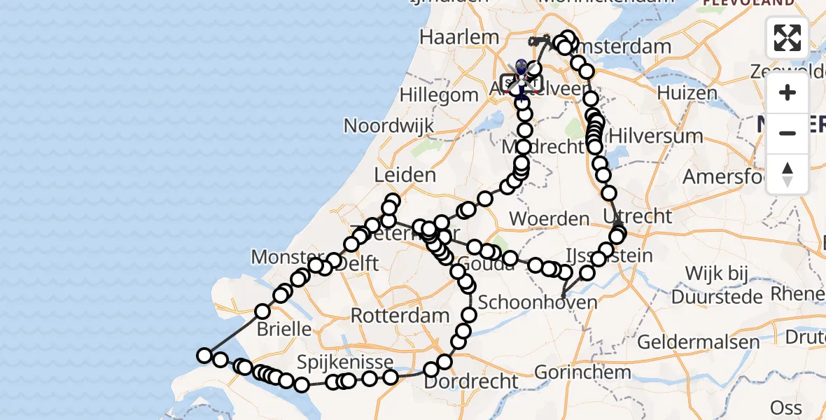 Vluchtroute Politiehelikopter Amsterdam Vliegveld Schiphol - Amsterdam Vliegveld Schiphol, 26 april 2026, 13:37